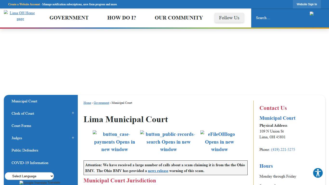 Lima Municipal Court Lima, OH - Official Website